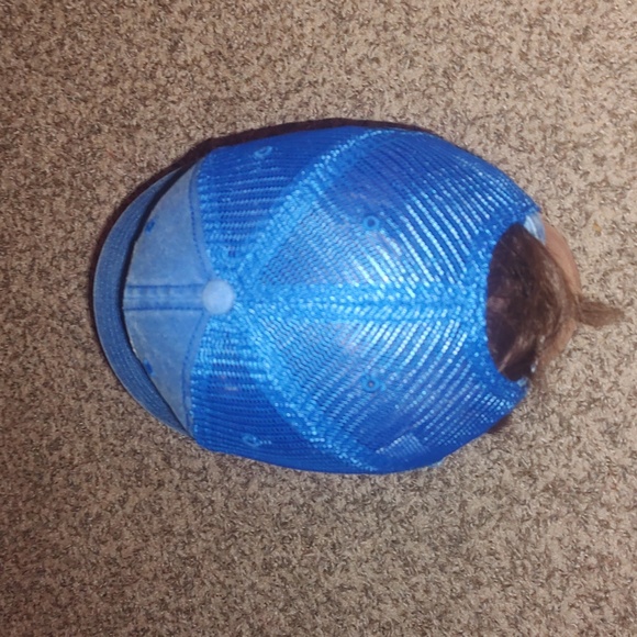 Pabst Blue Ribbon Beer Embroidered Blue Trucker Mesh Strapback Hat - Picture 4 of 9